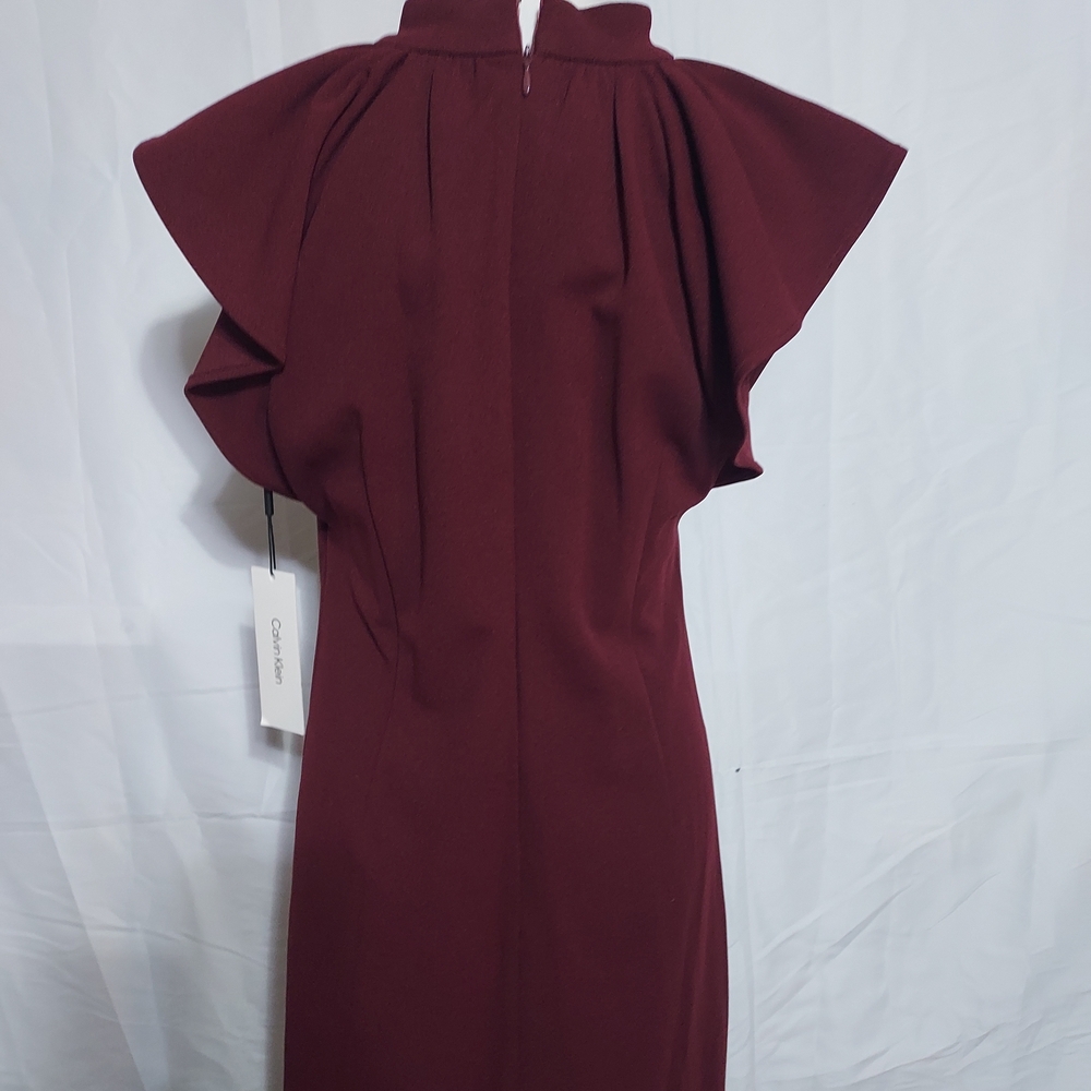 Calvin Klein Collection Deep Burgundy Midi Dress - Picture 4 of 5